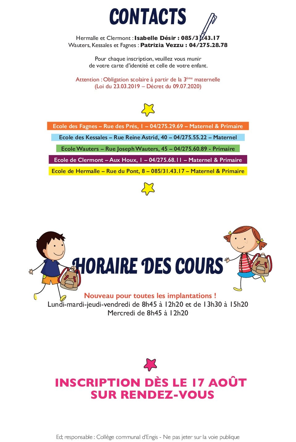 Rentrée scolaire 2020 2021  2